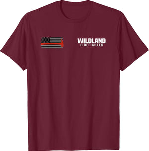 Wildland Fire Rescue Department Firefighters Firemen Uniform T-Shirt - T-Shirt | Maroon
