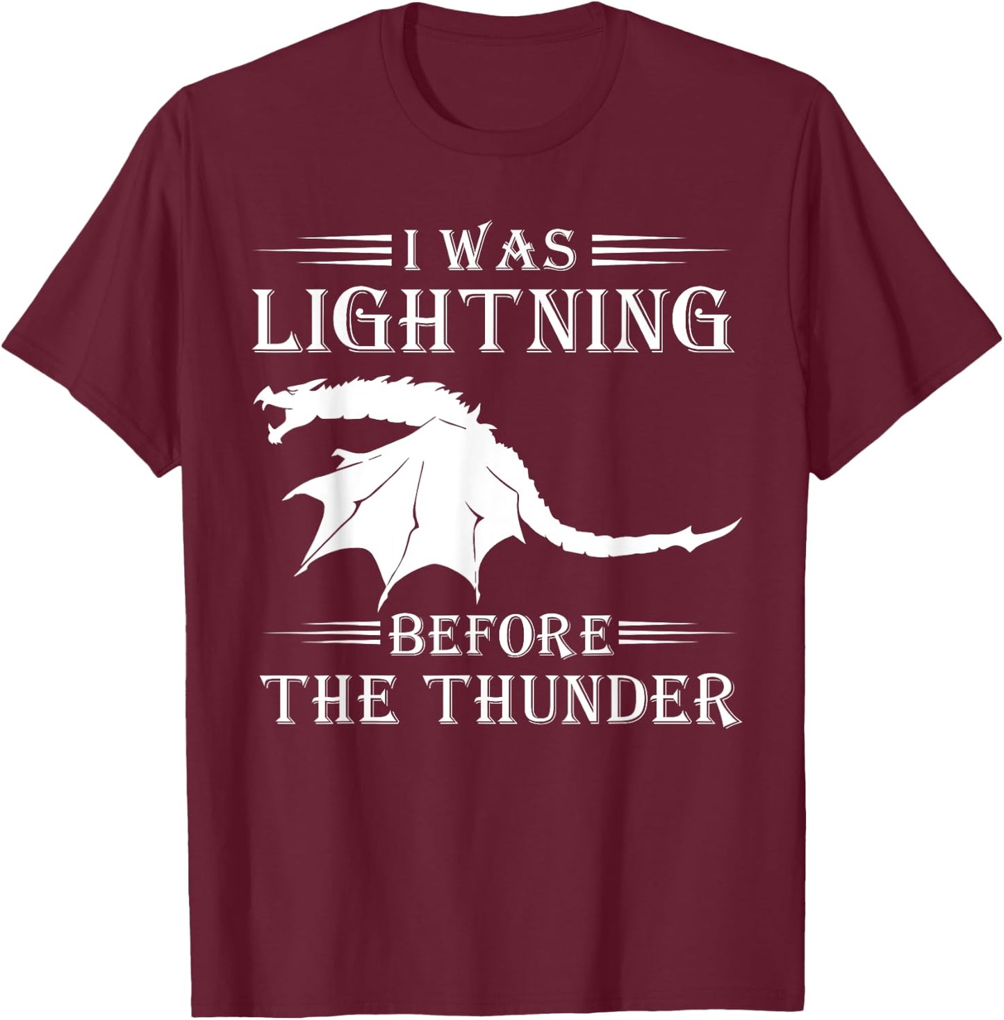 Thunder Dragon Birthday Gift T-Shirt - T-Shirt | Maroon