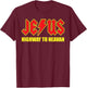 Jesus Highway To Heaven T Shirt -Superhero Jesus Christian T T-Shirt - T-Shirt | Maroon