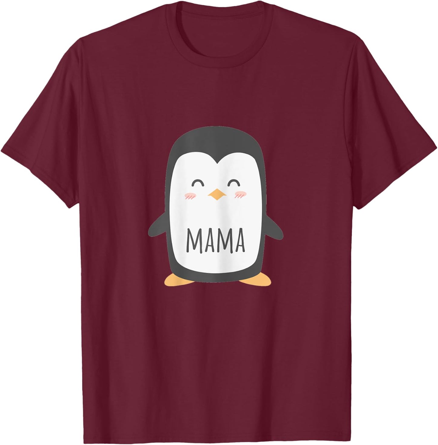Penguin Mama - Funny & Cute Mom T-Shirt - T-Shirt | Maroon