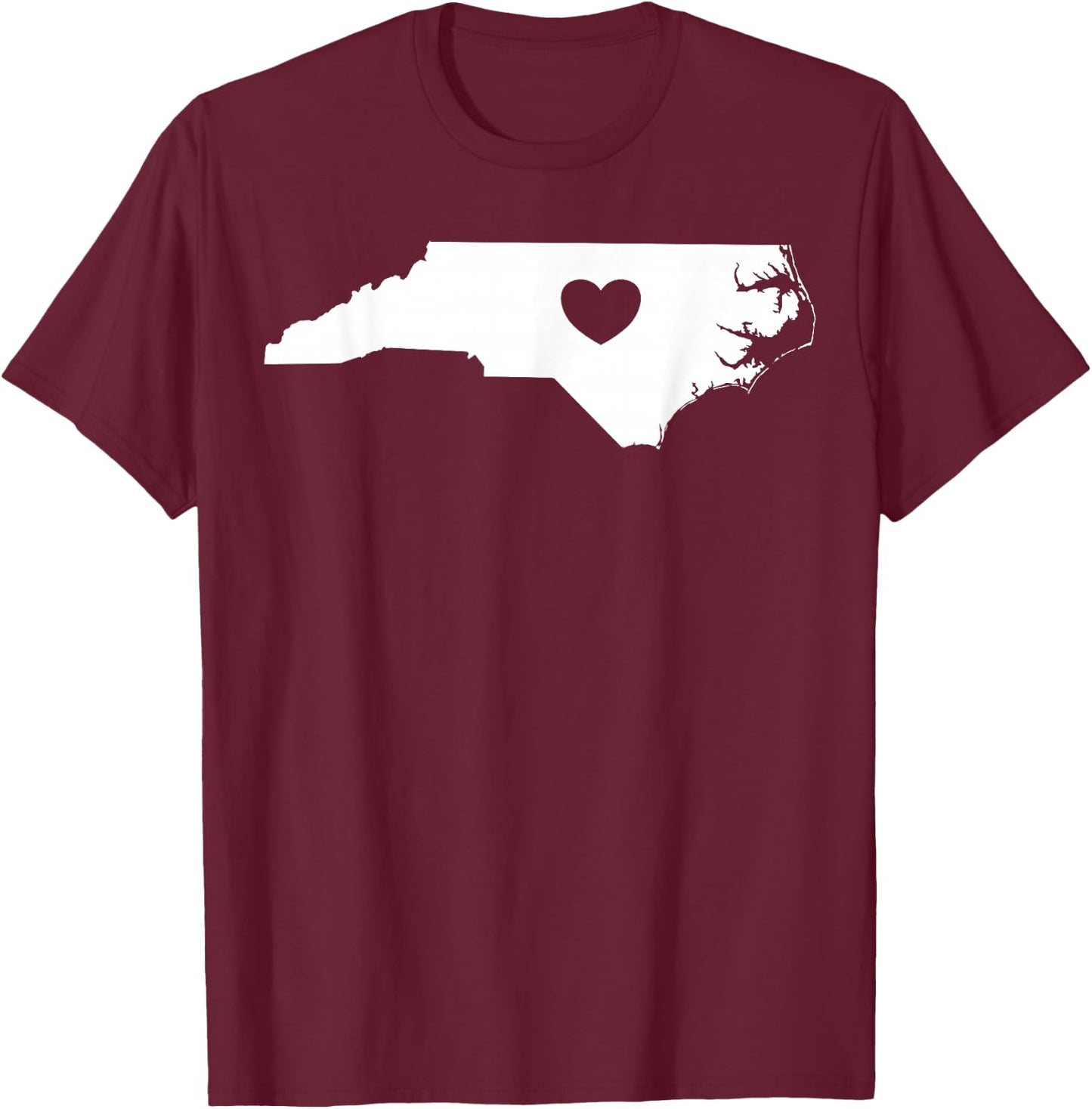 North Carolina Heart State Silhouette T-Shirt - T-Shirt | Maroon