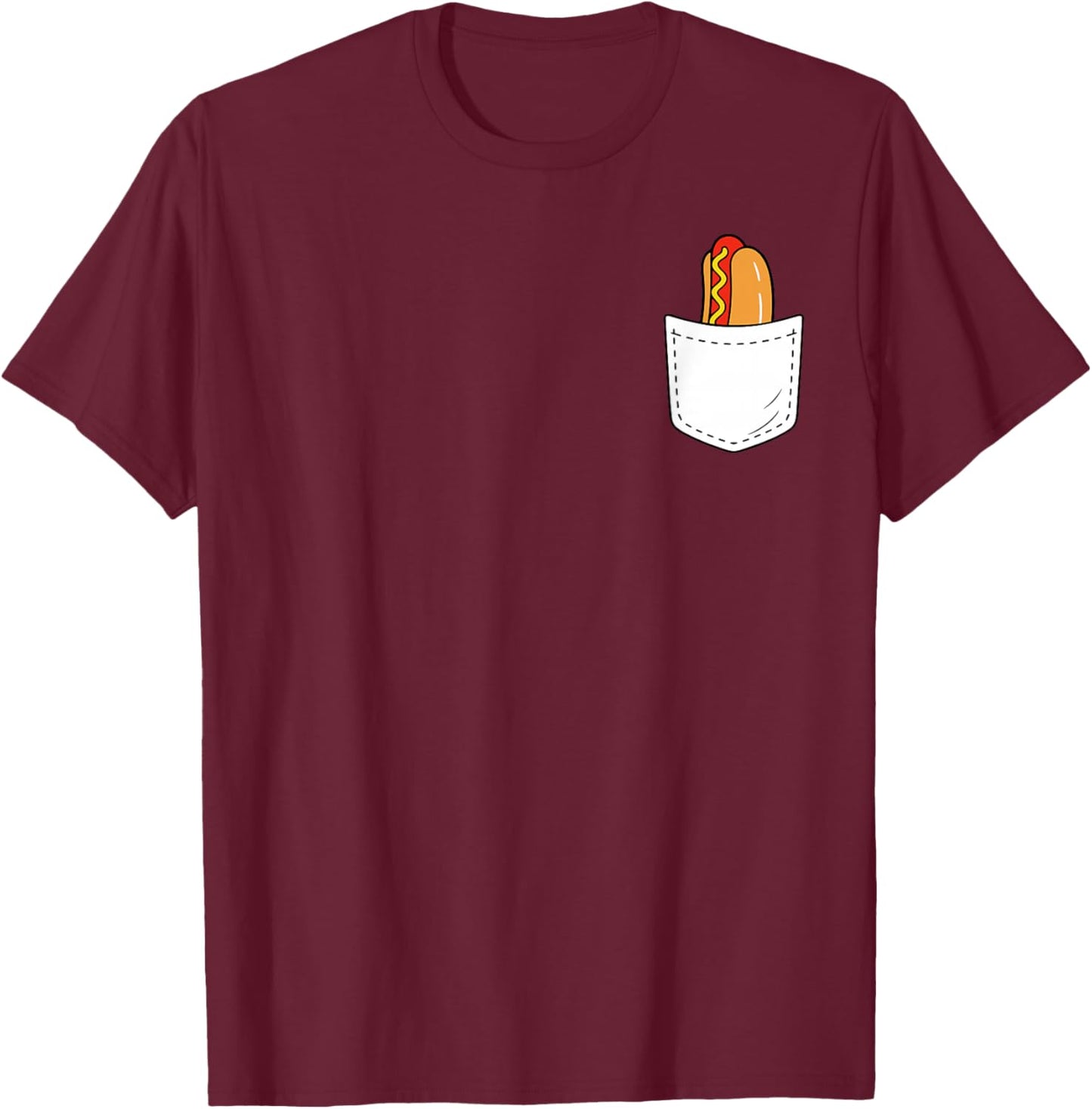 Hotdog Pocket USA American Flag Fourth of July Patriotic Men T-Shirt - T-Shirt | Maroon