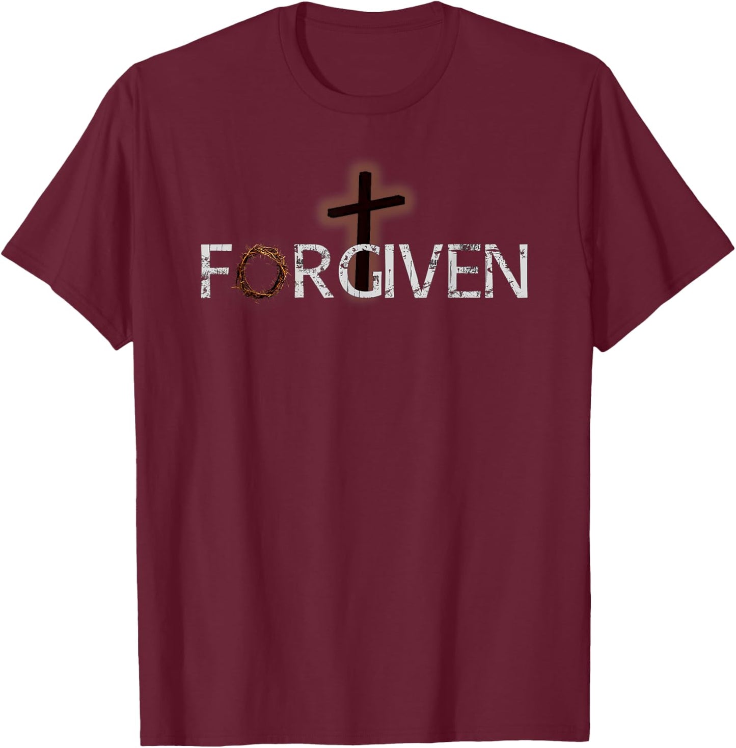 Forgiven in Christ - Prayer Warrior Christian T-Shirt - T-Shirt | Maroon
