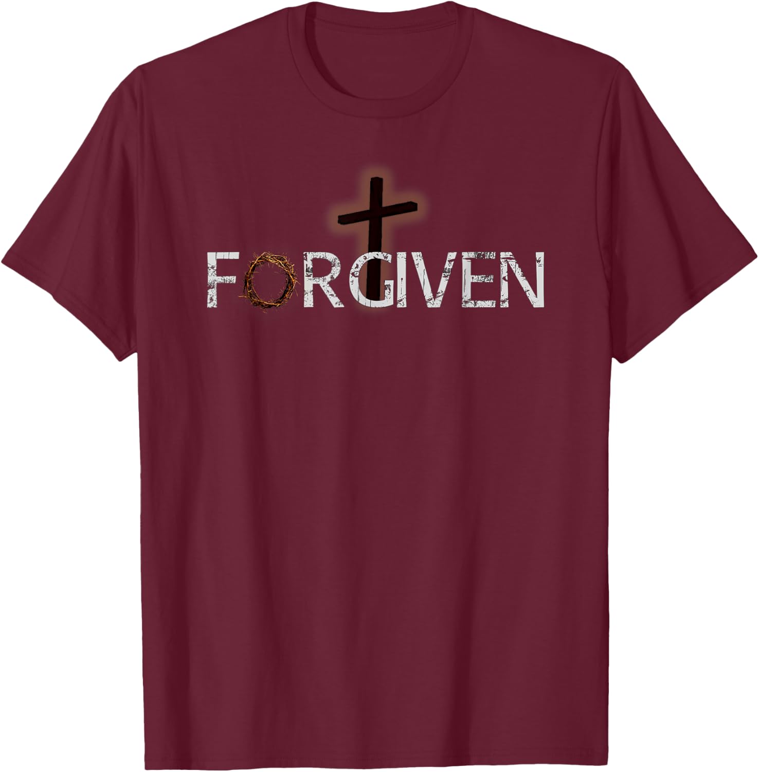 Forgiven in Christ - Prayer Warrior Christian T-Shirt - T-Shirt | Maroon