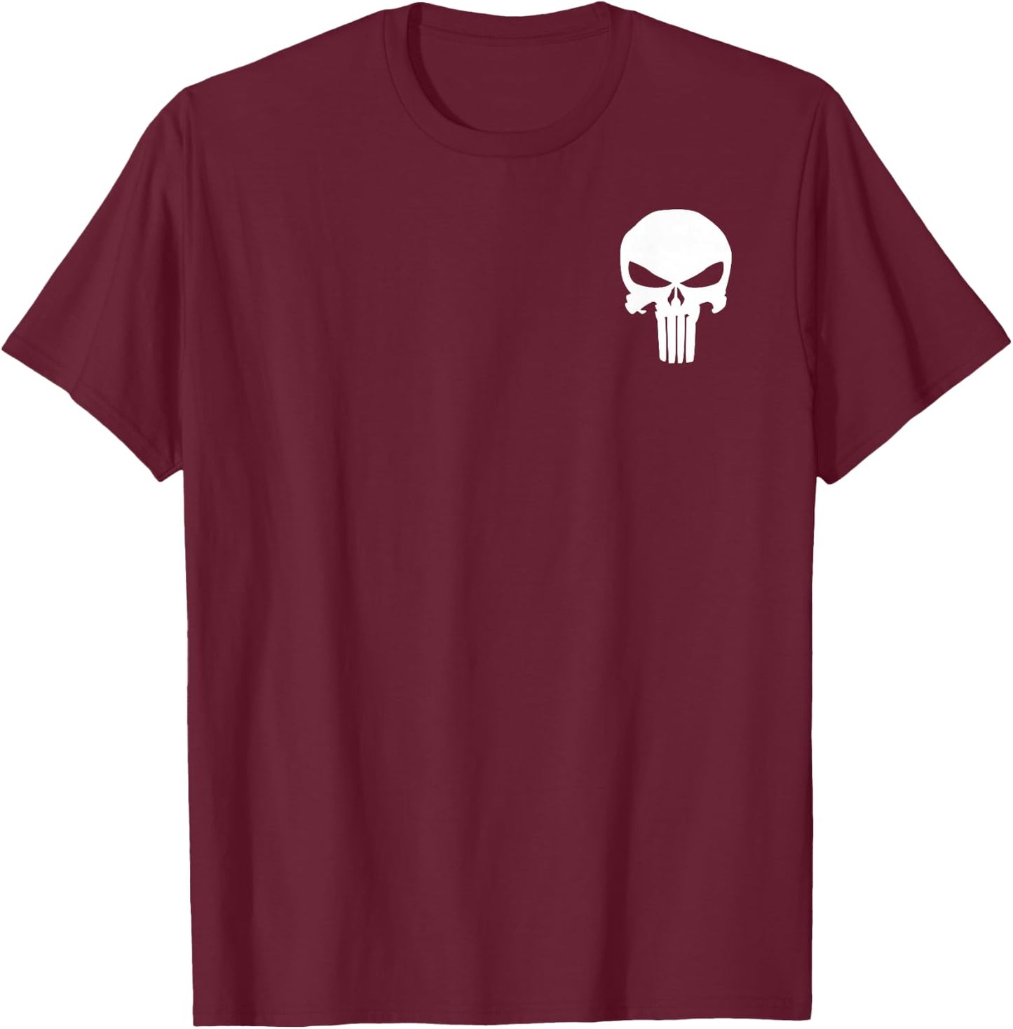 Marvel Punisher Skull Symbol Pocket Graphic T-Shirt - T-Shirt | Maroon
