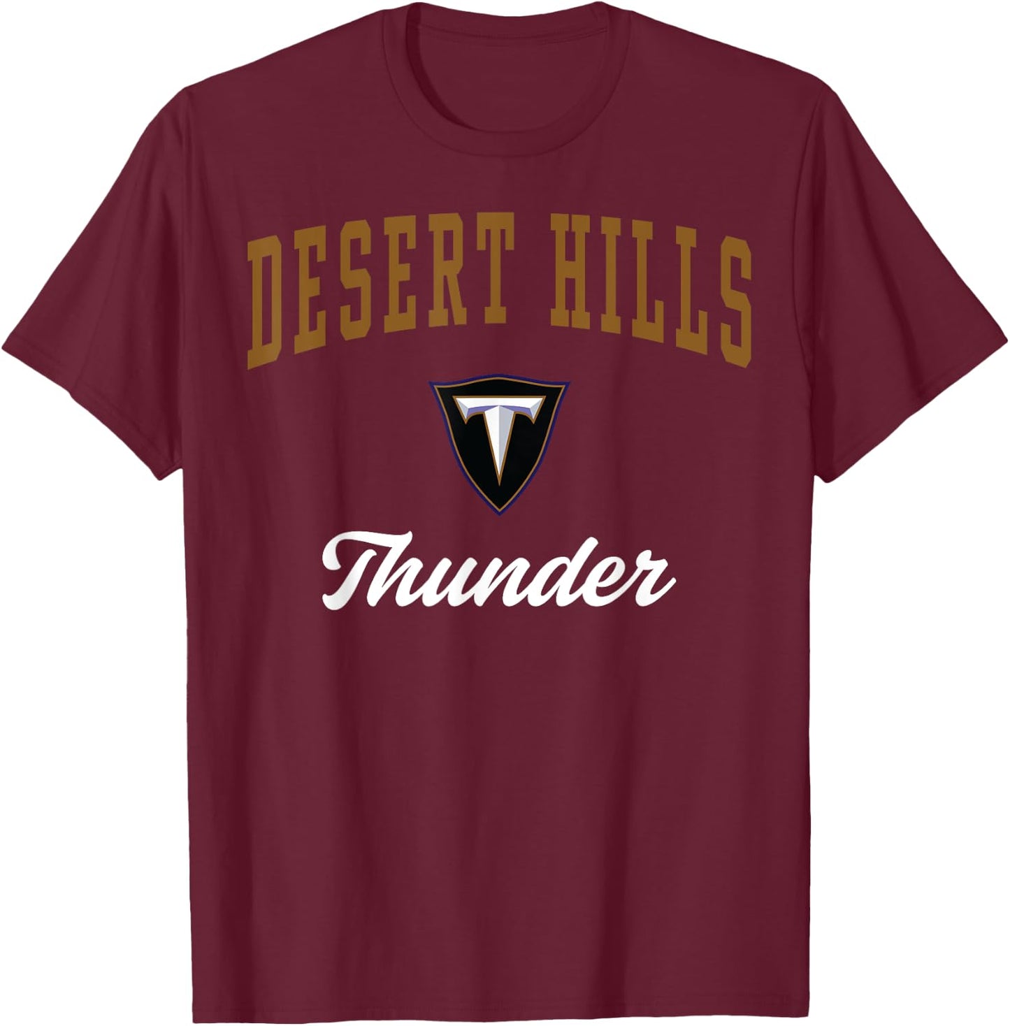 Desert Hills High School Thunder C3 T-Shirt - T-Shirt | Maroon