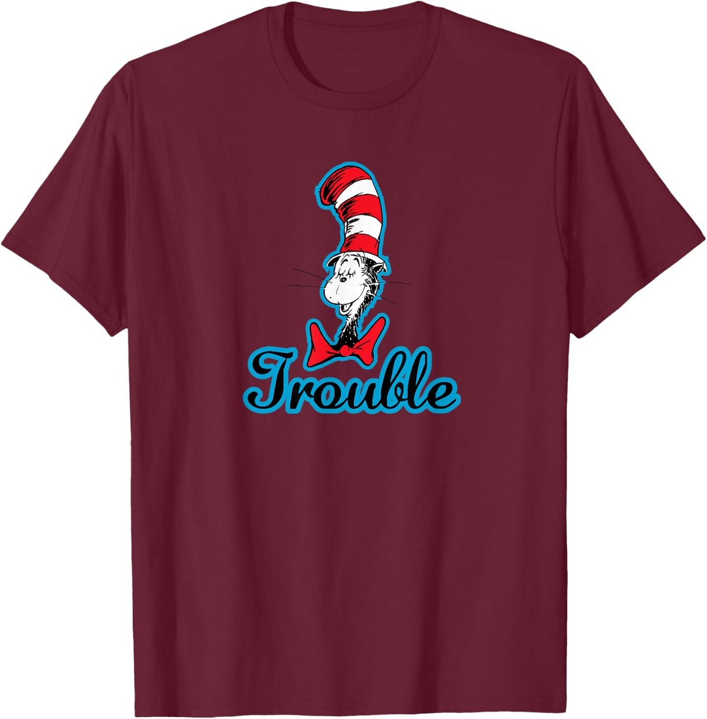 Dr. Seuss The Cat in the Hat Trouble T-Shirt - T-Shirt | Maroon