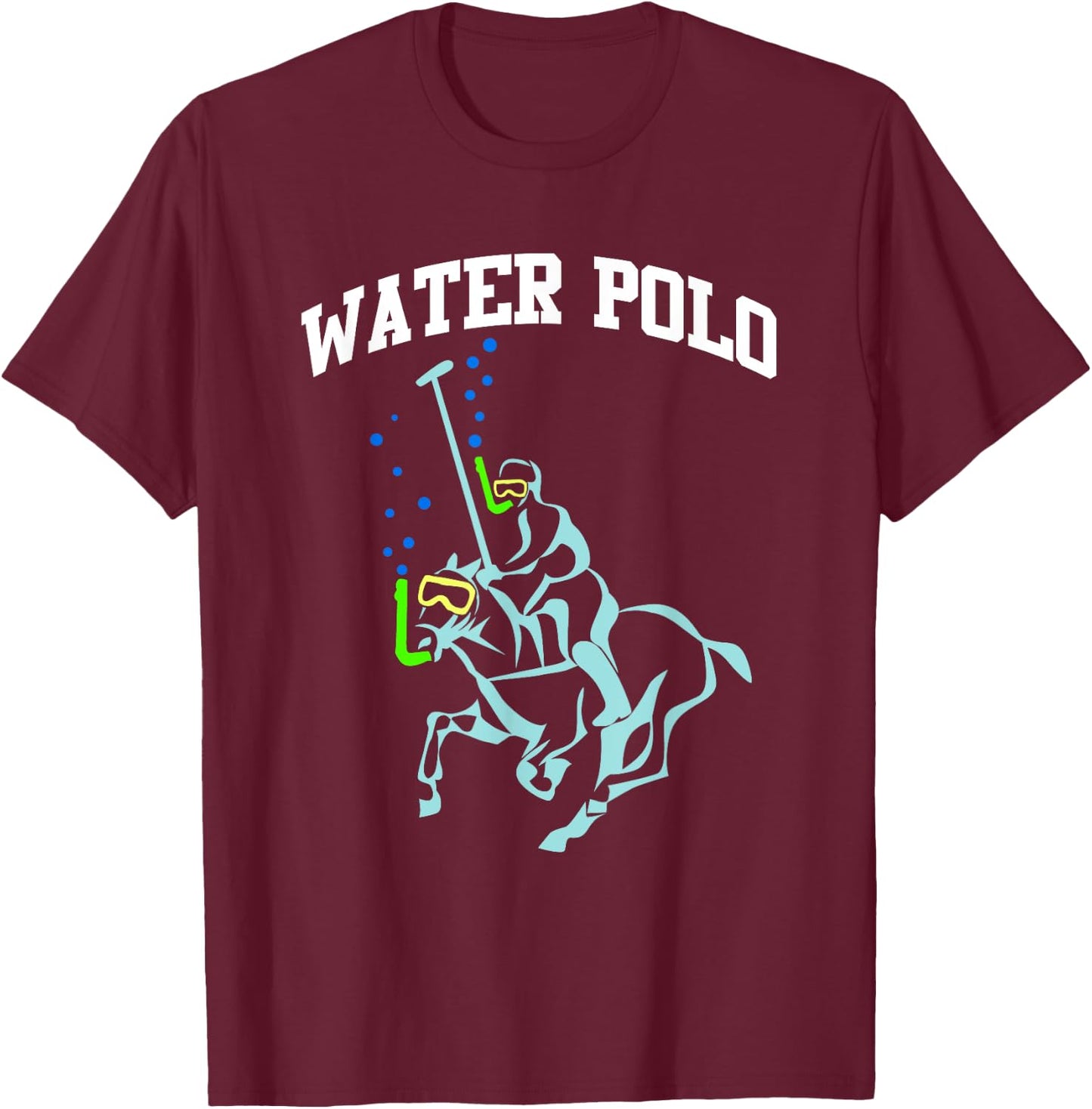 WATER POLO shirt Funny Snorkeling Horse Water Polo Joke T-Shirt - T-Shirt | Maroon