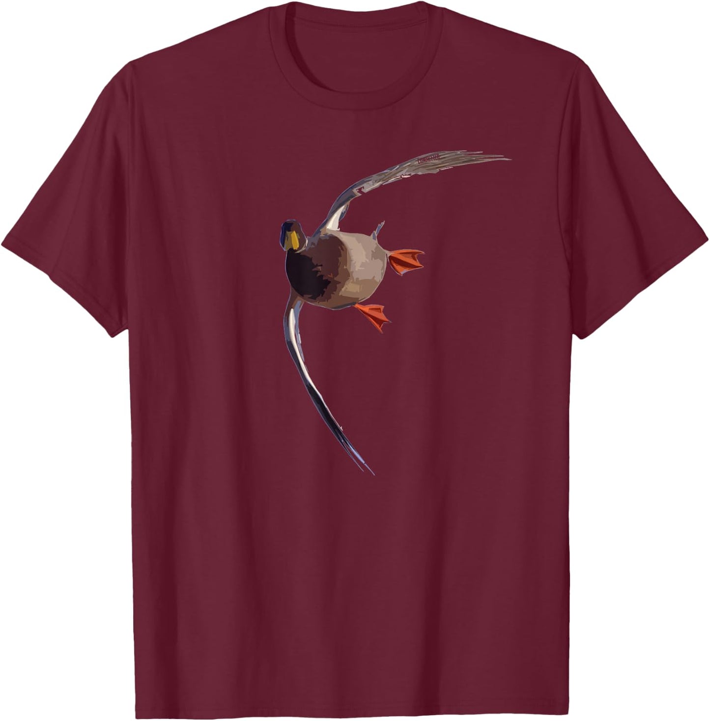 Sideways Drake - Duck Hunting Shirt by Committed Waterfowl T-Shirt - T-Shirt | Maroon