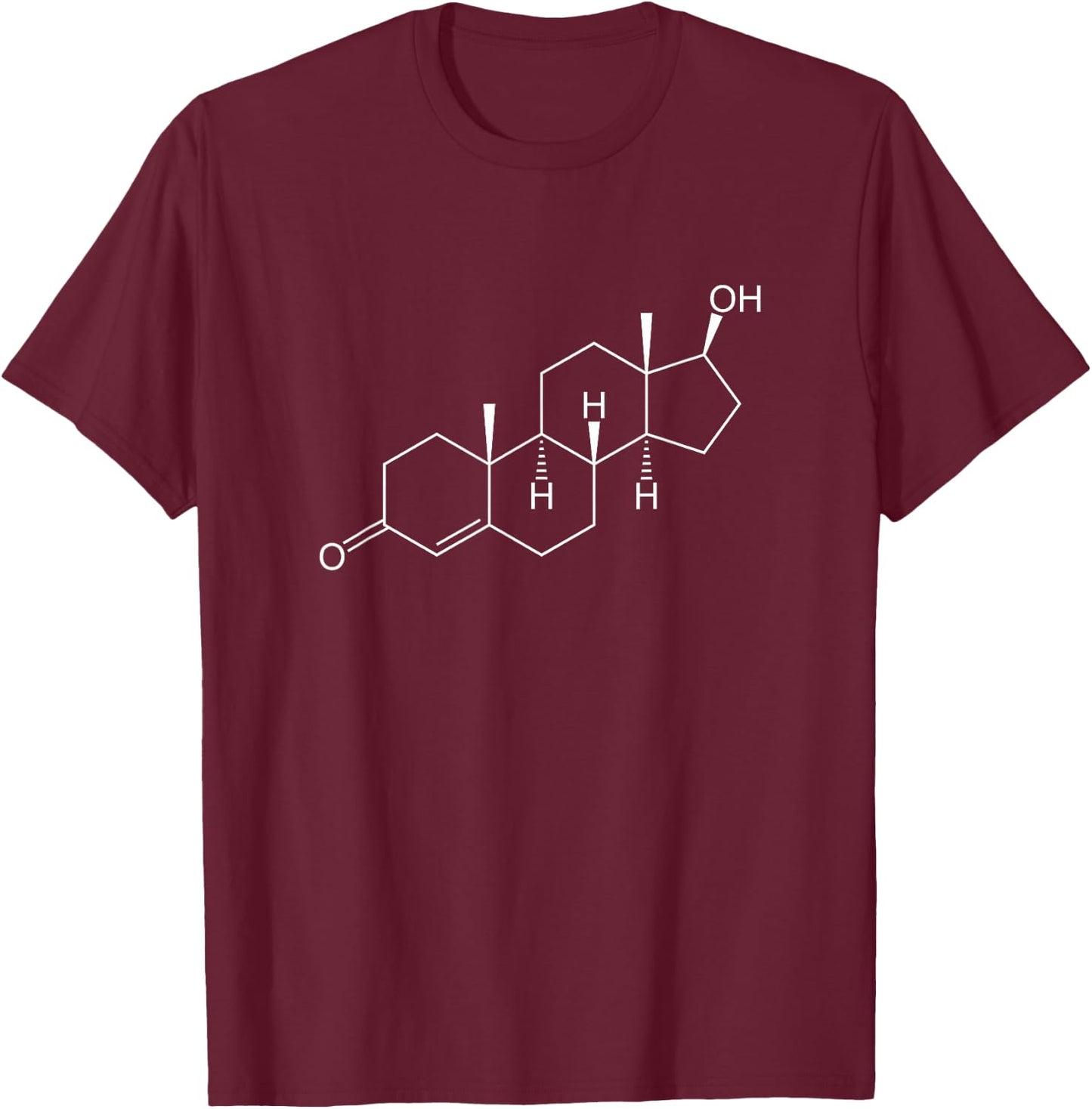 Testosterone Molecule T-Shirt - T-Shirt | Maroon