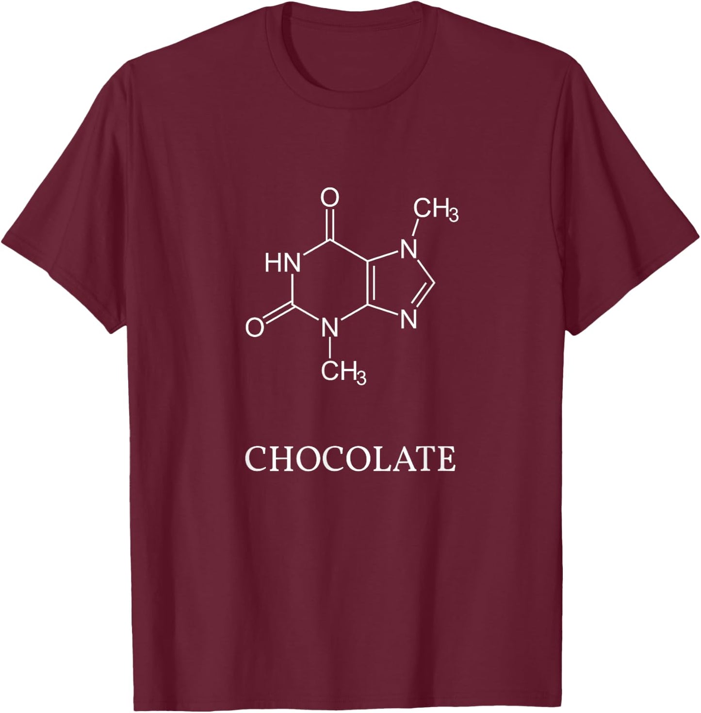 Chocolate Molecule Theobromine T-Shirt - T-Shirt | Maroon