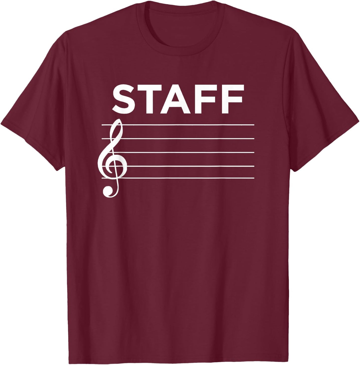 Funny Music Staff T-Shirt - T-Shirt | Maroon