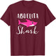 Abuelita Shark Grandma Grandmother Pink Shark Graphic T-Shirt - T-Shirt | Maroon