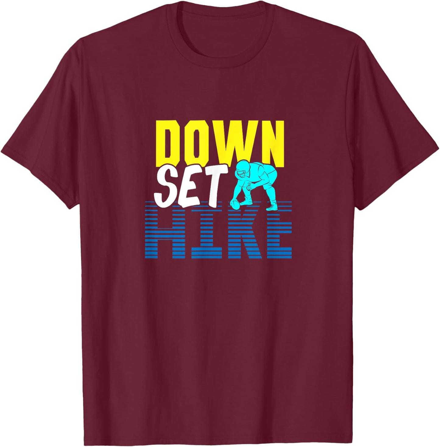 Down Set Hike Shirt | Football Center T Shirt T-Shirt - T-Shirt | Maroon