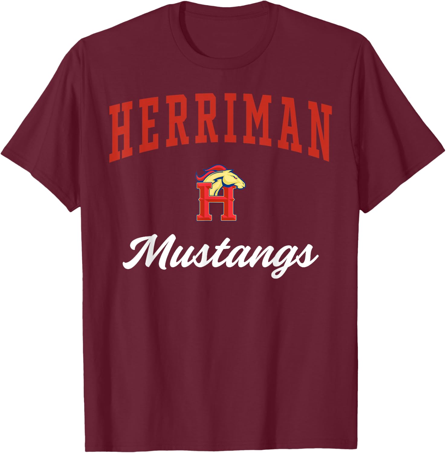 Herriman High School Mustangs C3 T-Shirt - T-Shirt | Maroon