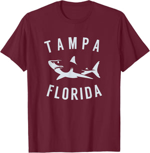 Tampa Florida T Shirt Shark FL Souvenirs T-Shirt - T-Shirt | Maroon