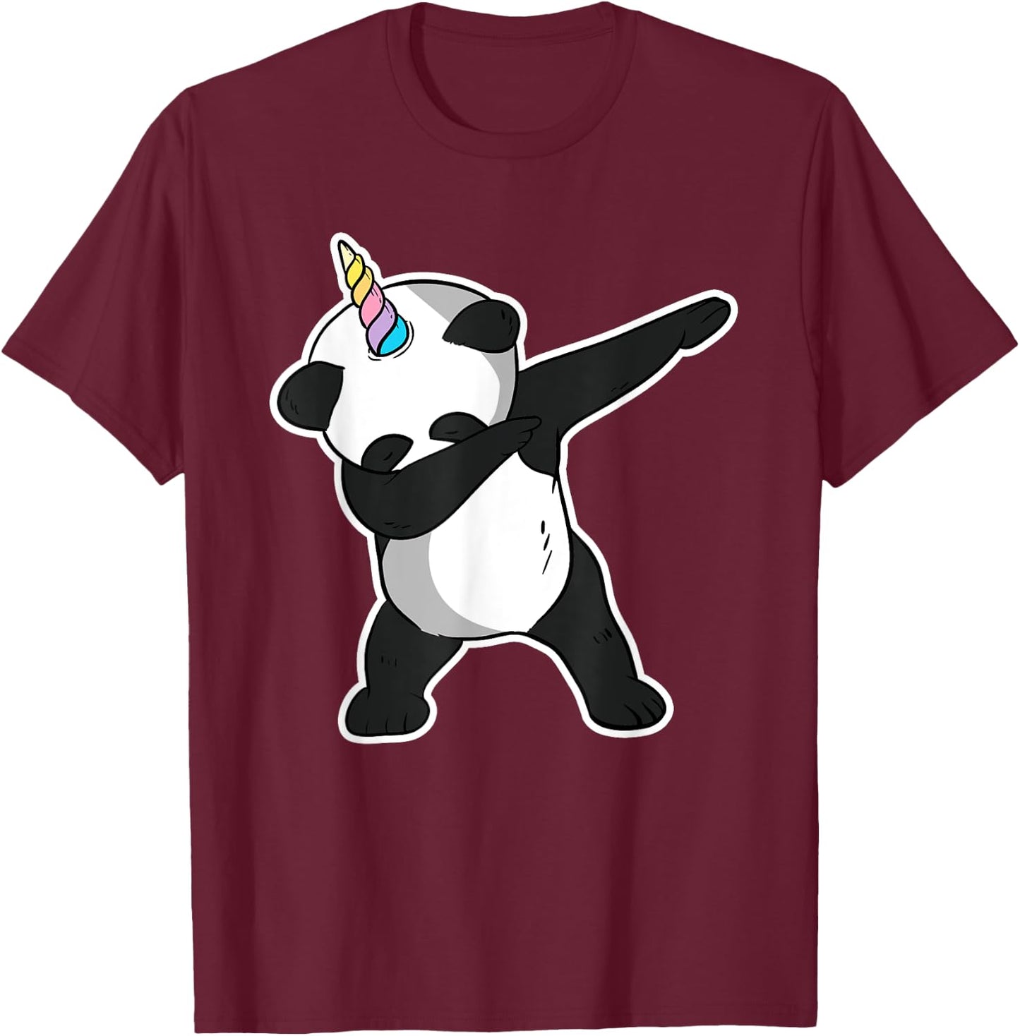 Funny Dabbing Pandacorn Shirt T-Shirt - T-Shirt | Maroon