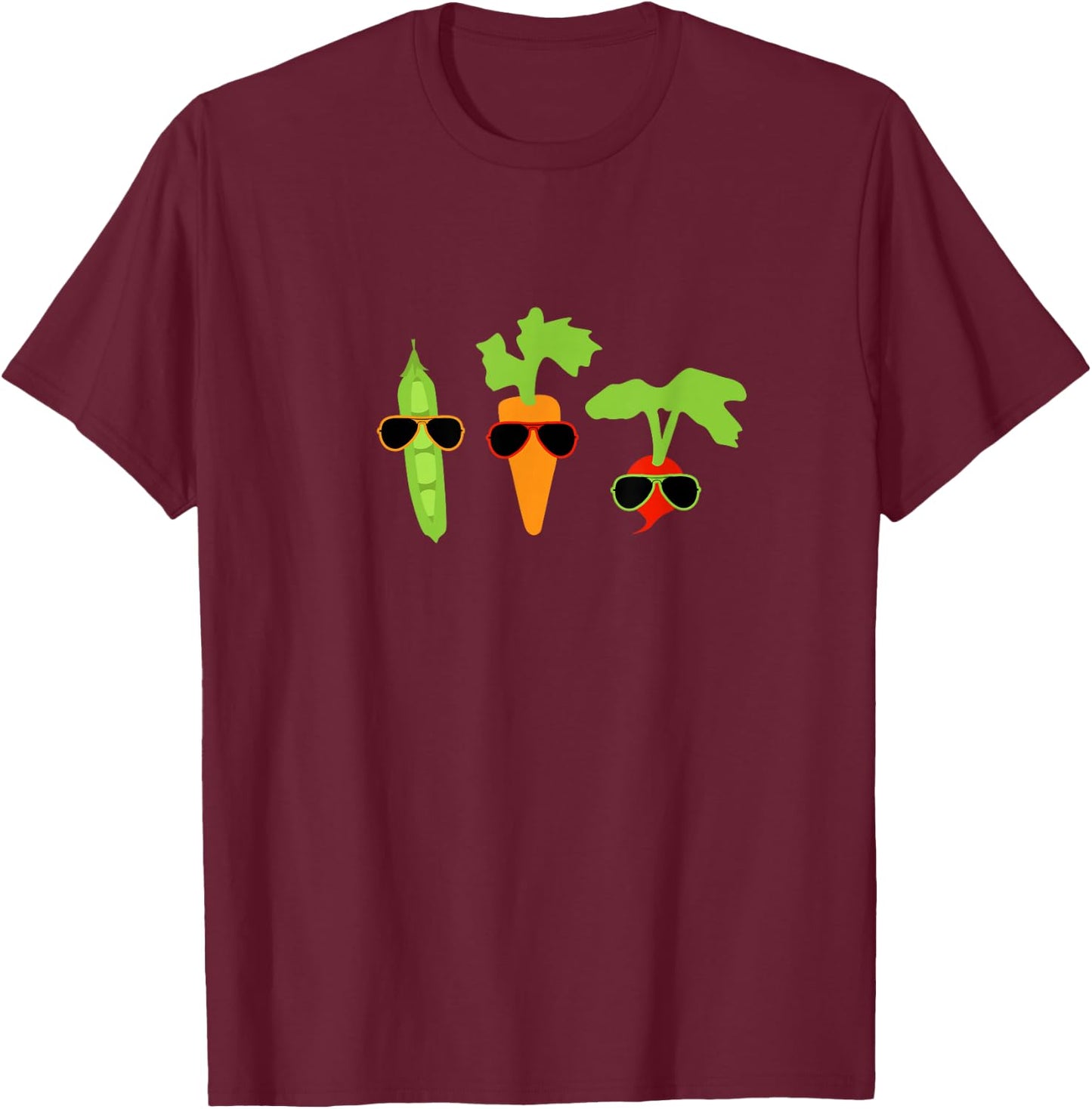 Cool Veggies Sunglasses Gardening Vegetables Gift T-Shirt - T-Shirt | Maroon