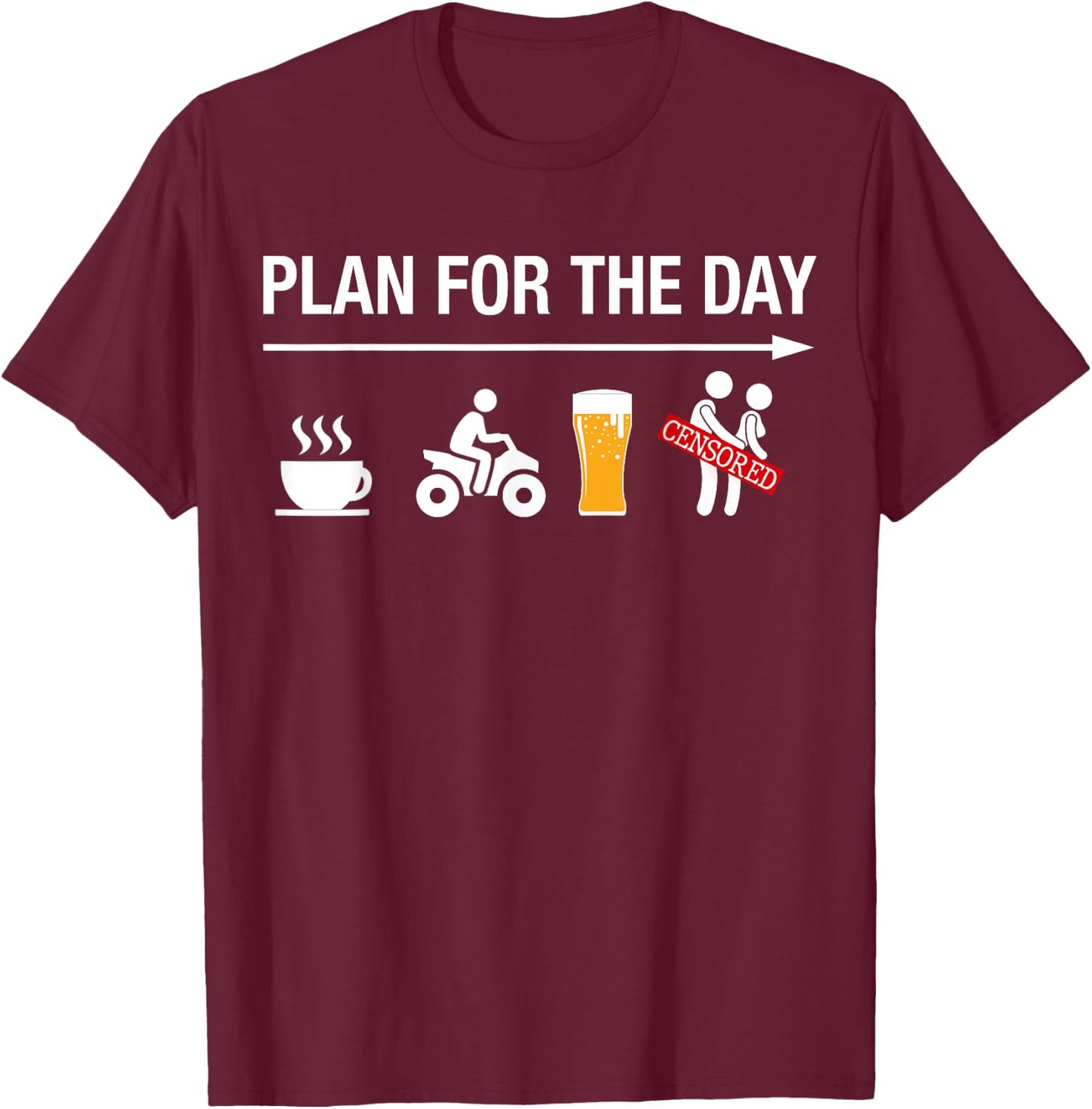 Funny ATV Shirts Men Women Four Wheeling Coffee Quad Beer T-Shirt - T-Shirt | Maroon