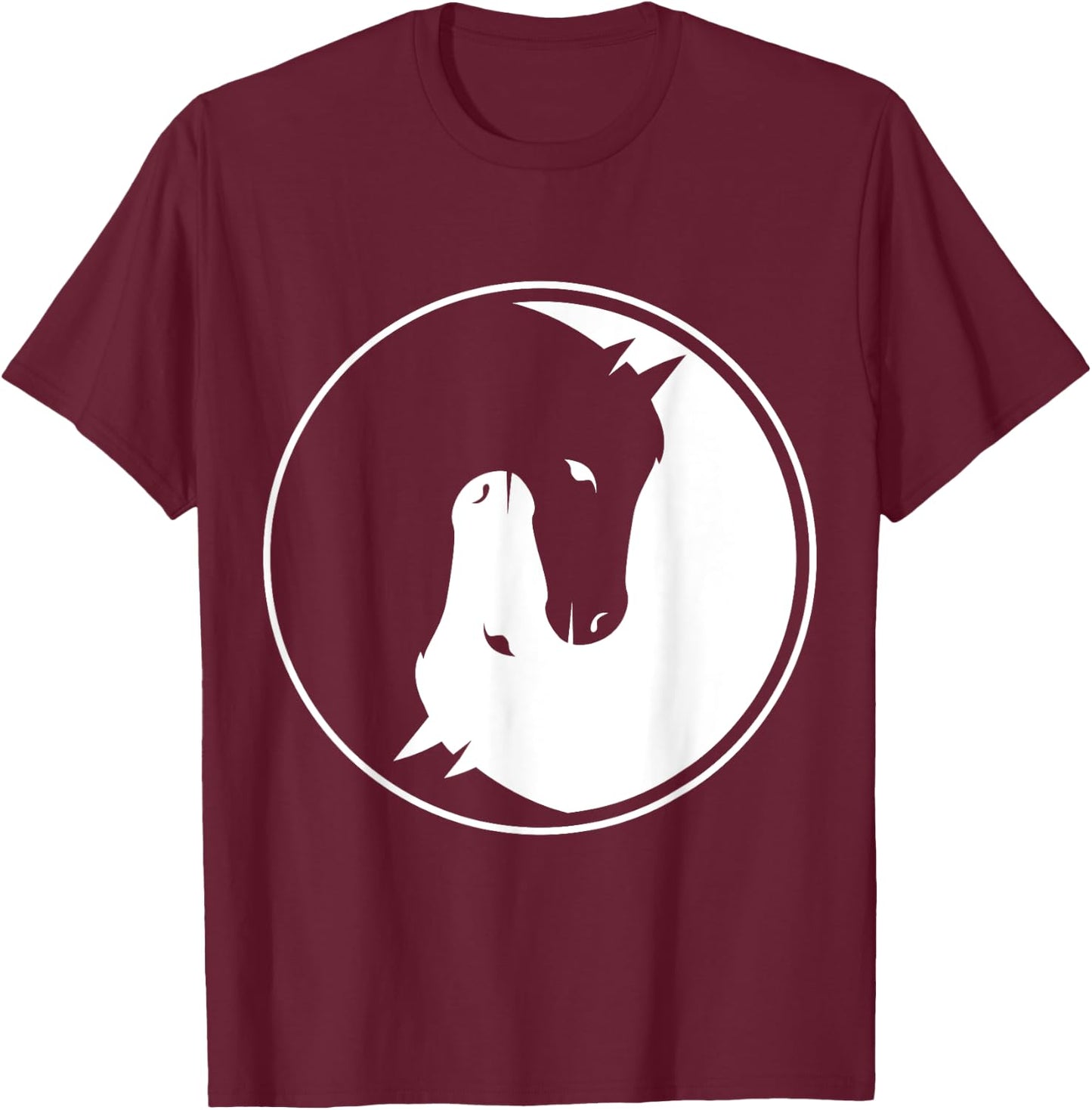 Yin and Yang Horse for every horseman and rider! T-Shirt - T-Shirt | Maroon