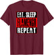 Flamengo Soccer - Camisa Eat Sleep Flamengo Repeat T-Shirt - T-Shirt | Maroon
