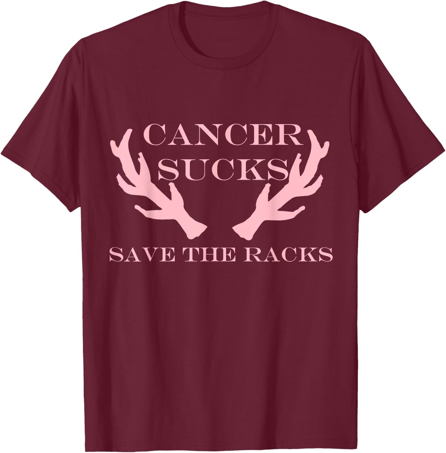 Breast Cancer Awareness Save the Racks T-Shirt - T-Shirt | Maroon