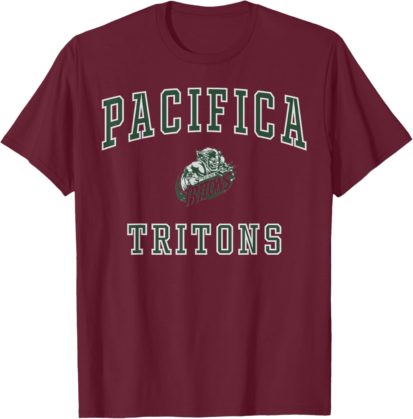 Pacifica High School Tritons C1 T-Shirt - T-Shirt | Maroon