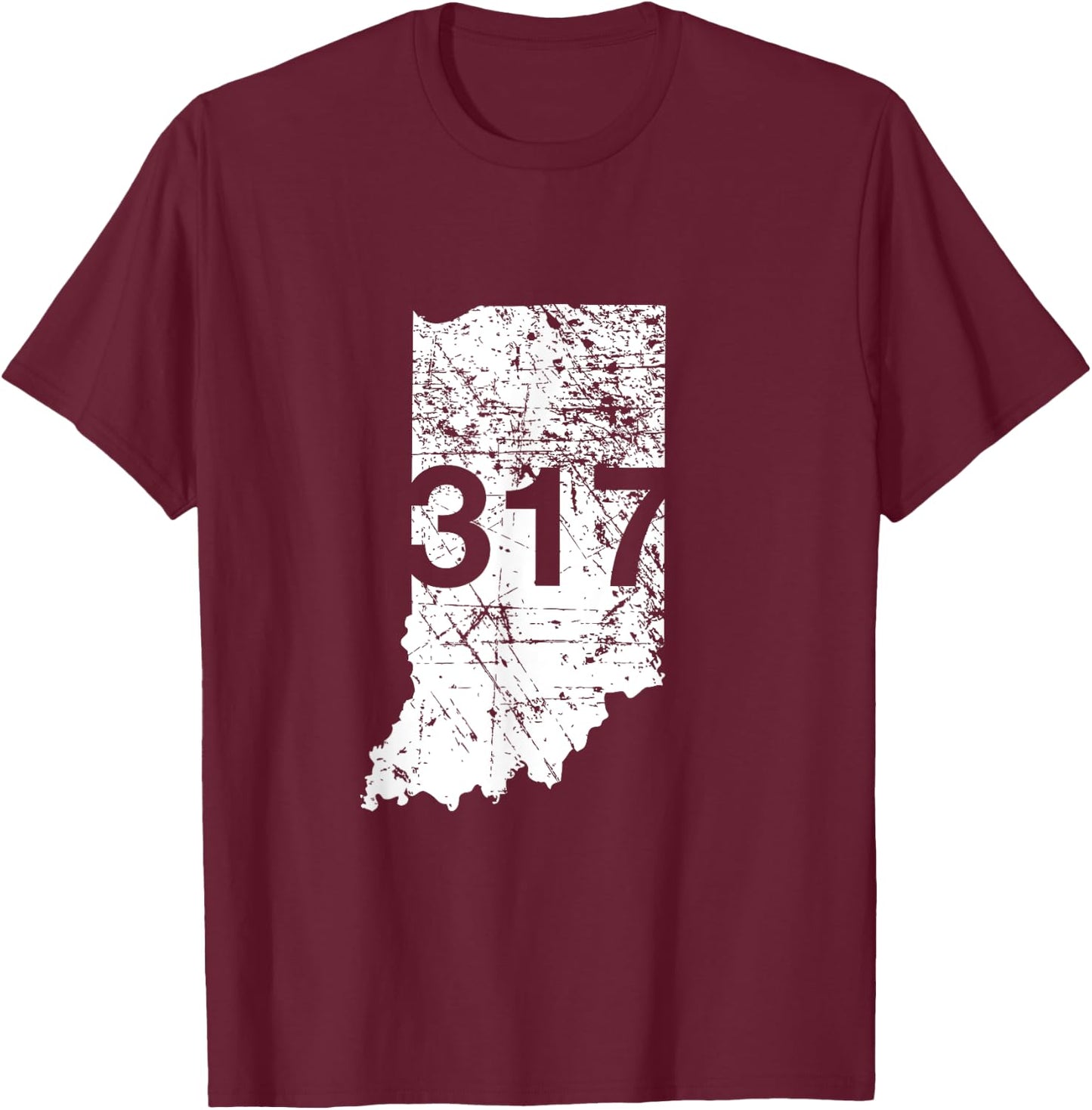 Indianapolis Carmel Lawrence Area Code 317 Shirt, Indiana T-Shirt - T-Shirt | Maroon