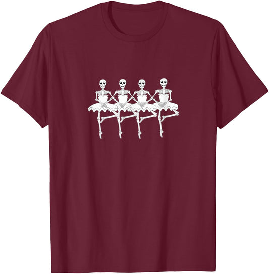 Halloween design for Dancers Funny Skeleton Swan Lake Ballet T-Shirt - T-Shirt | Maroon