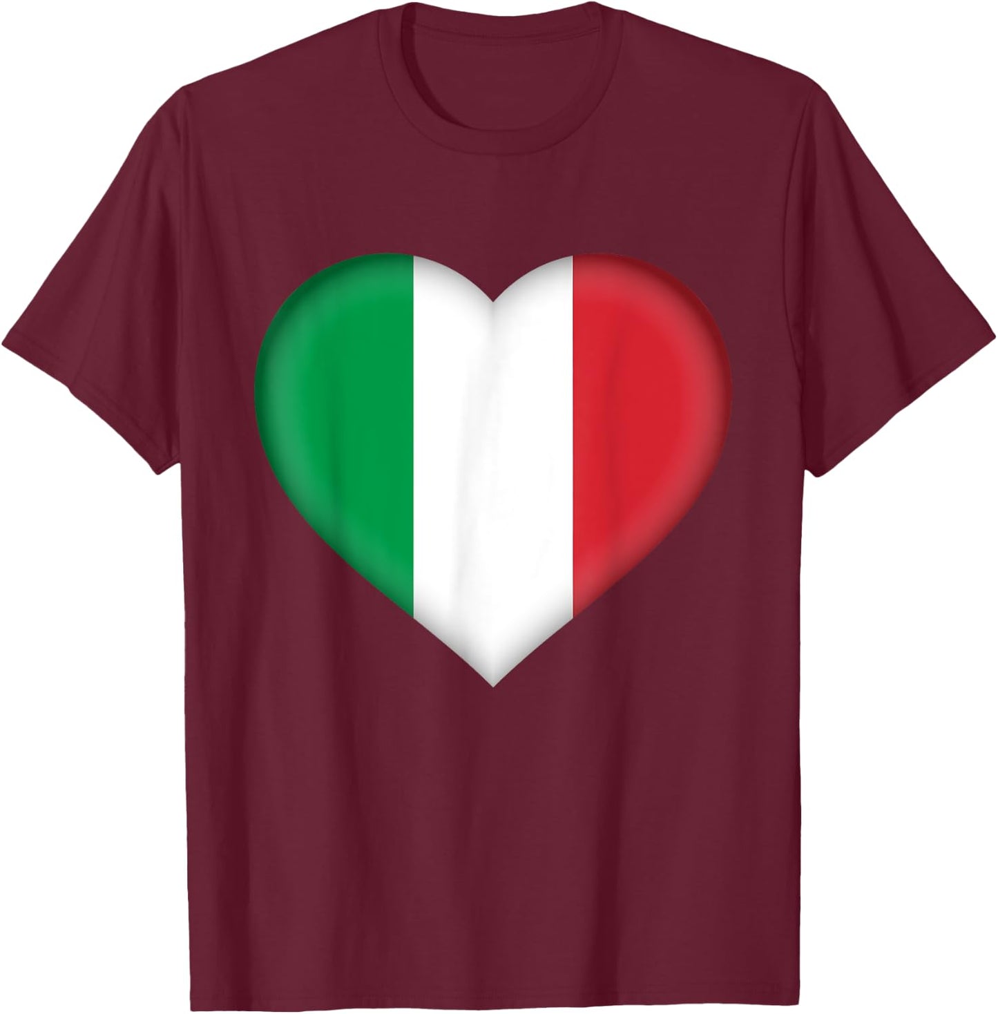 I Love Italy | Italian Flag Heart Outfit T-Shirt - T-Shirt | Maroon