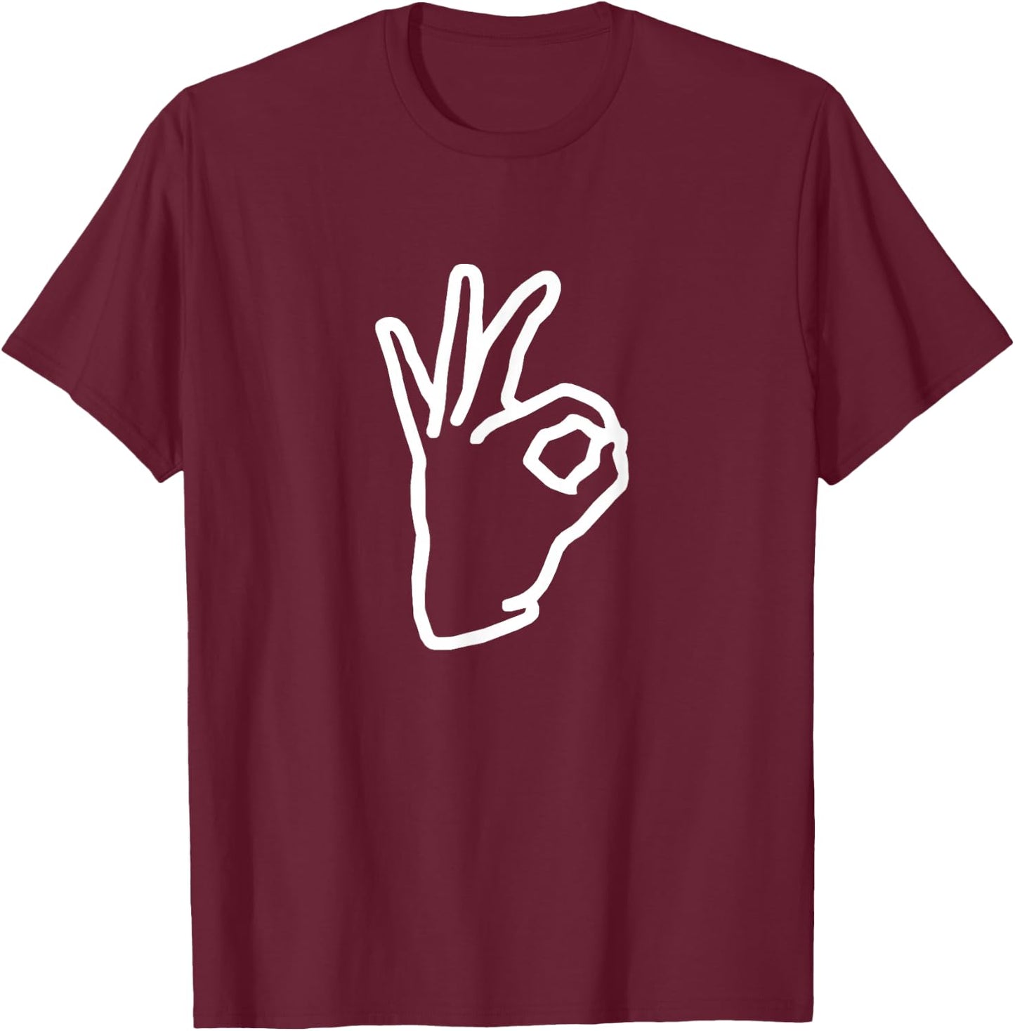BoredKoalas Meme Ok Hand Sign Retro , -Adults & Kids, Black, Small T-Shirt - T-Shirt | Maroon