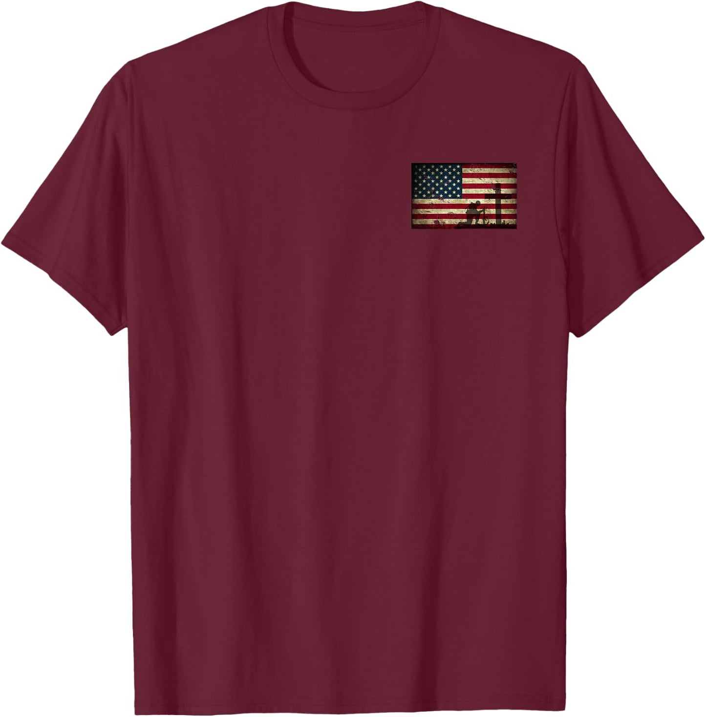 Home of The Free Because of The Brave - Veterans T-Shirt - T-Shirt | Maroon