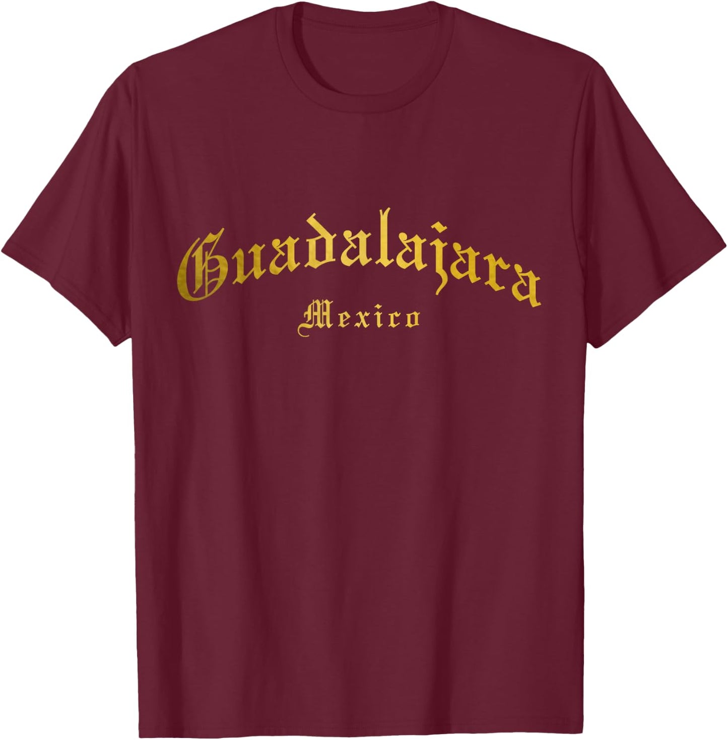Guadalajara Jalisco Mexico Vintage Old School English T-Shirt - T-Shirt | Maroon