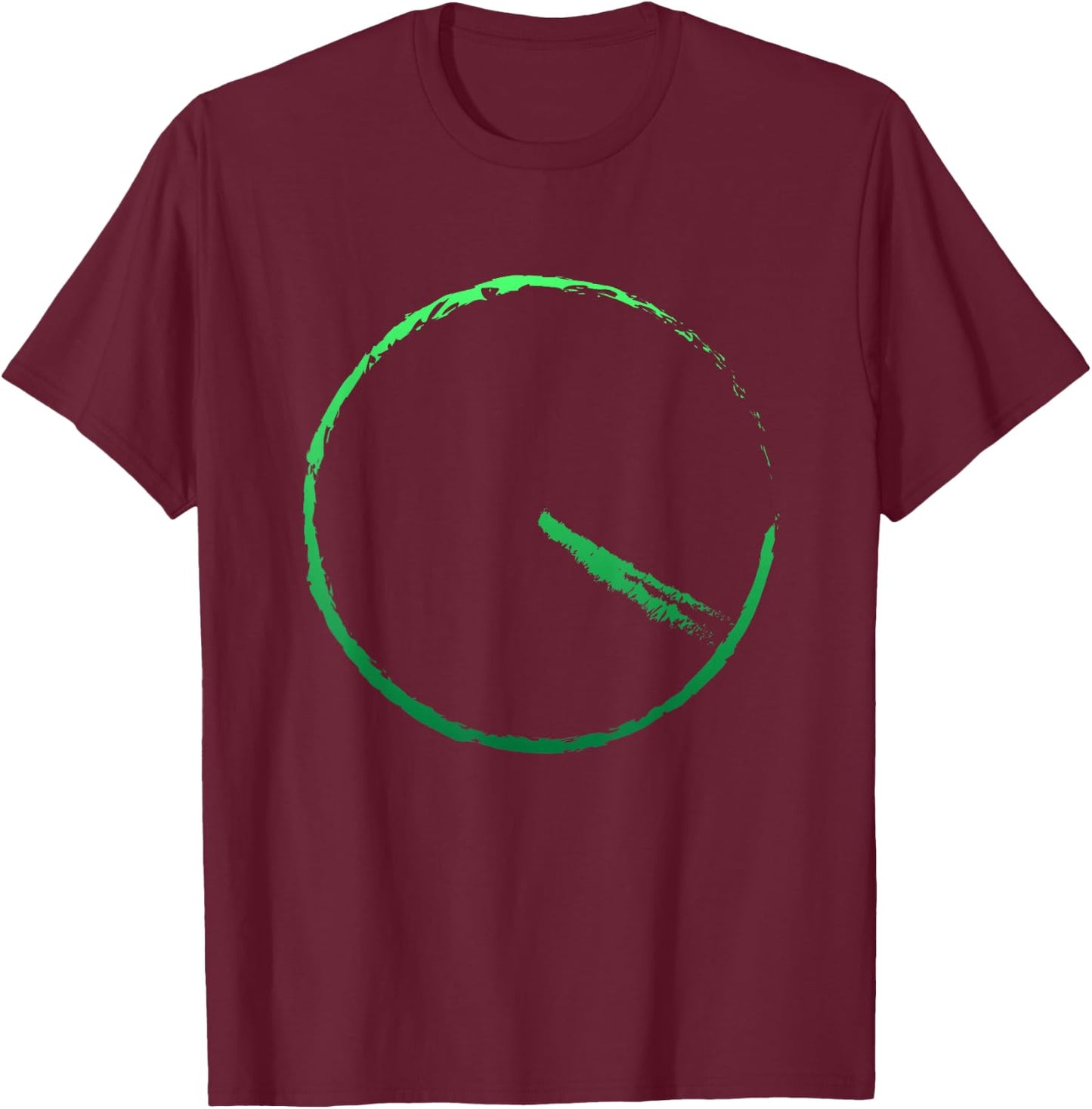 Subtle 420 Minimalistic Green Gradient Clock Print T-Shirt - T-Shirt | Maroon