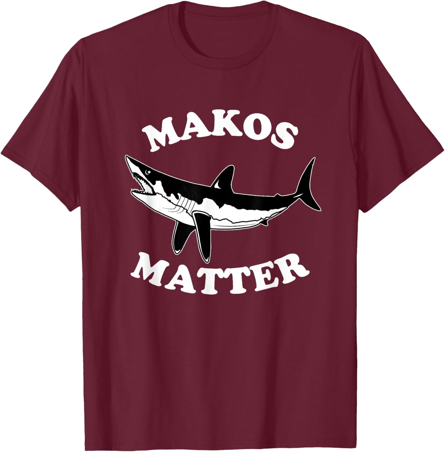 Makos Matter Ocean Conservation Save The Sharks T-Shirt - T-Shirt | Maroon