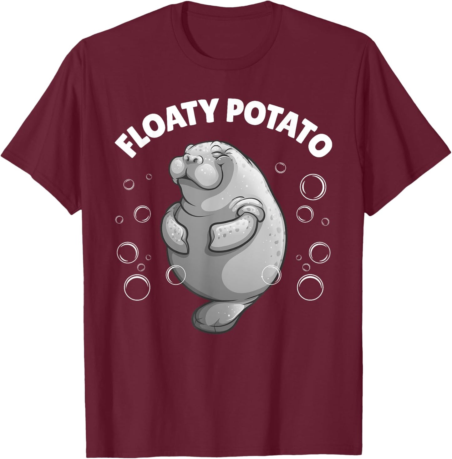 Cute Manatee Design Women Kids Sea Cow Manatee Lover T-Shirt - T-Shirt | Maroon