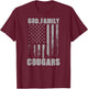 Chino Valley Cougars God. Family. Vintage USA Flag T-Shirt - T-Shirt | Maroon