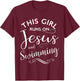 This Girl Runs On Jesus And Swimming Faith Swim Team T-Shirt - T-Shirt | Maroon