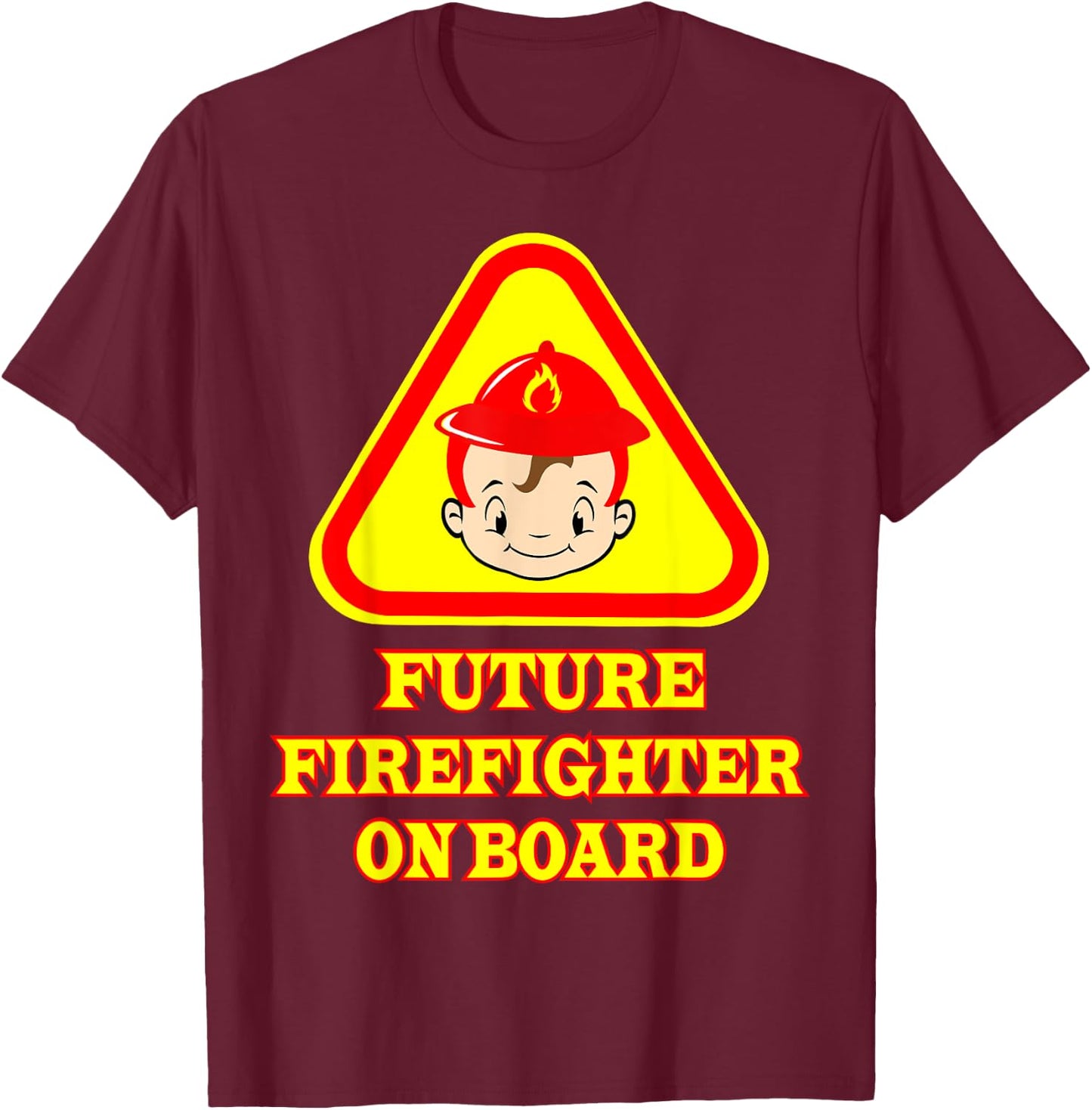 Future Firefighter On Board Pregnancy Announcement Fireman T-Shirt - T-Shirt | Maroon
