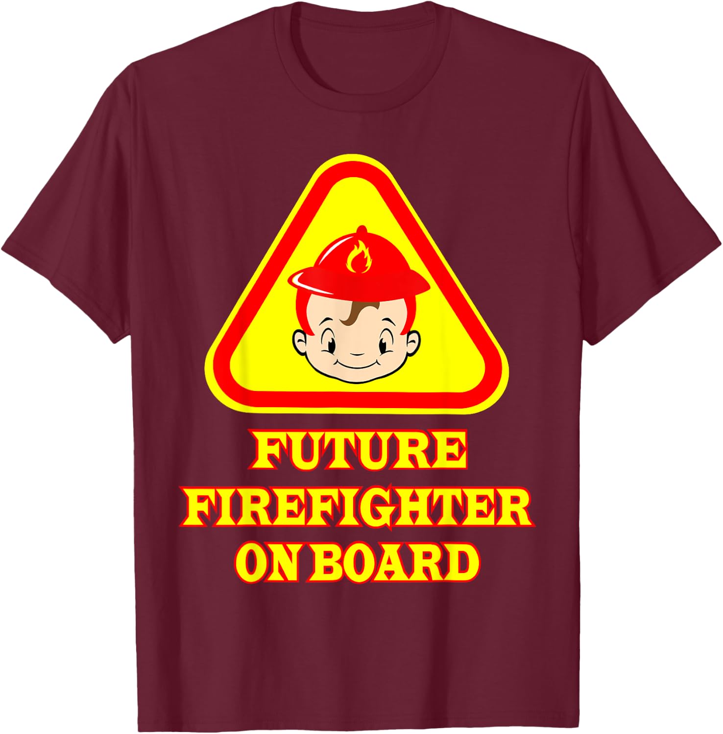Future Firefighter On Board Pregnancy Announcement Fireman T-Shirt - T-Shirt | Maroon