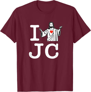 I Love JC White, Jesus Christ Shirt T-Shirt - T-Shirt | Maroon