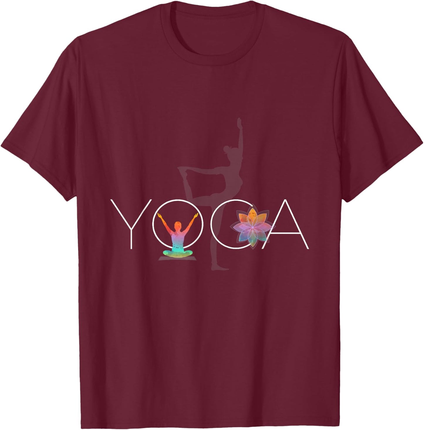 Yoga Meditation and Lotus Flower Relaxing Yogis T-Shirt - T-Shirt | Maroon