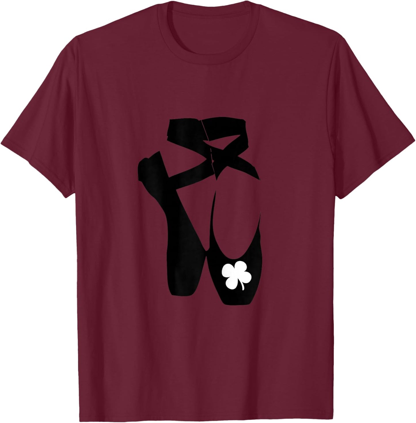 Ballerina St Patricks Day Dance Shoes For Ballet Dancer T-Shirt - T-Shirt | Maroon