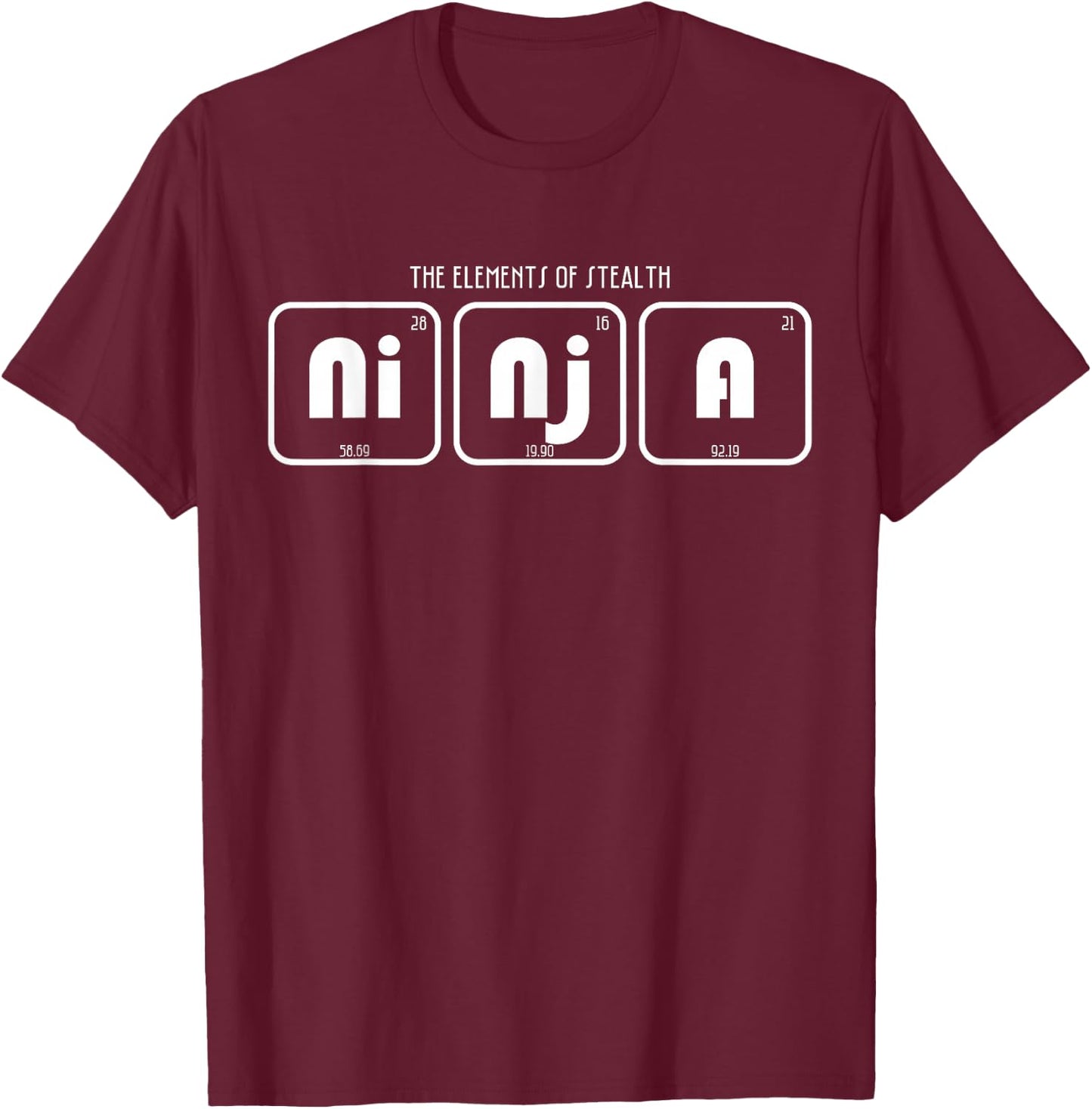 Ninja Graphic The Elements of Stealth - Ninja T-Shirt - T-Shirt | Maroon