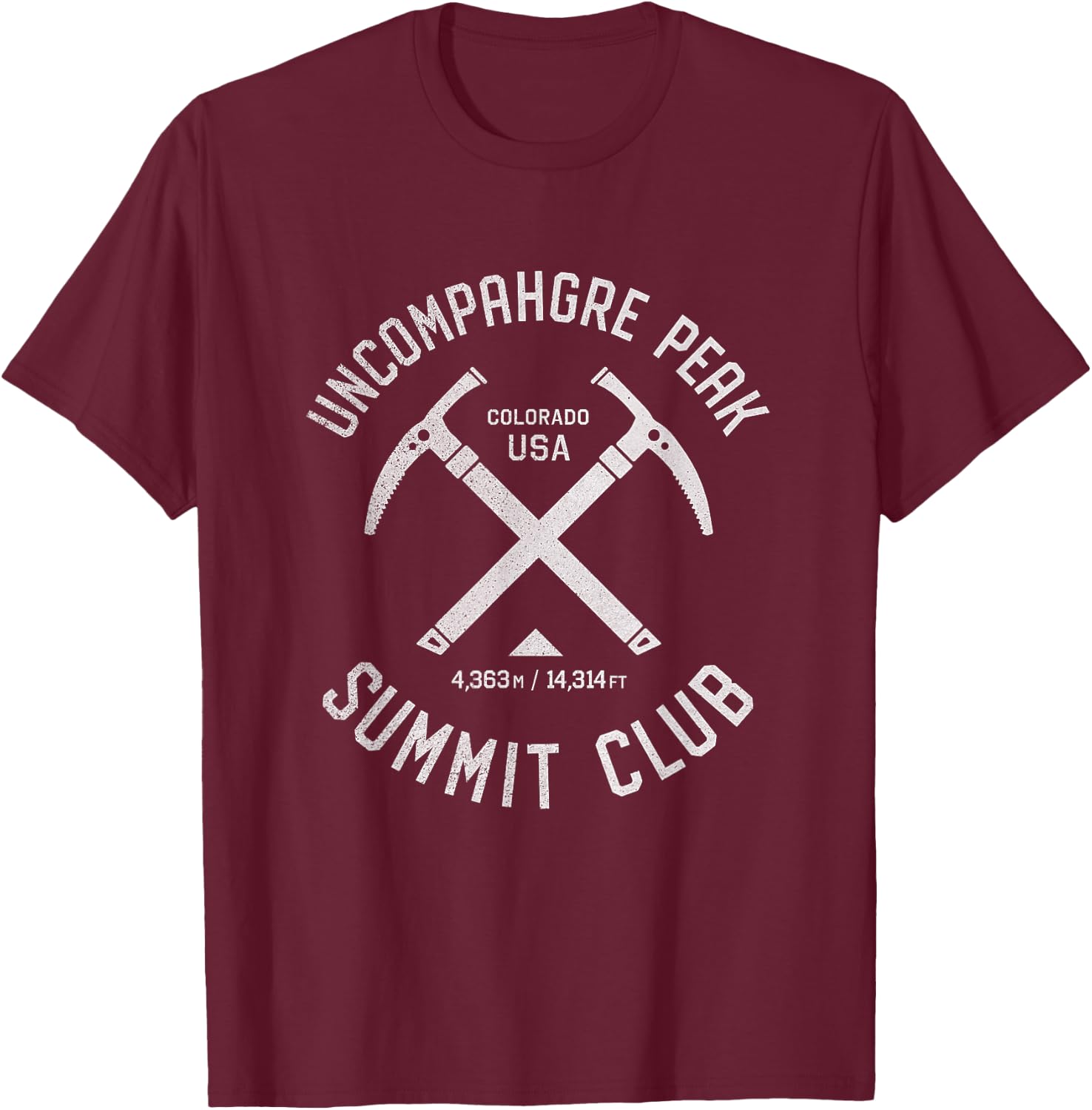 Uncompahgre Peak Summit Club | I climbed Uncompahgre Peak T-Shirt - T-Shirt | Maroon