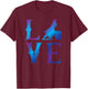 Rodeo Barrel Racing LOVE Distressed Blue T-Shirt - T-Shirt | Maroon