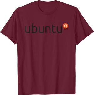 Ubuntu Official Logo Linux Operating System T-Shirt - T-Shirt | Maroon