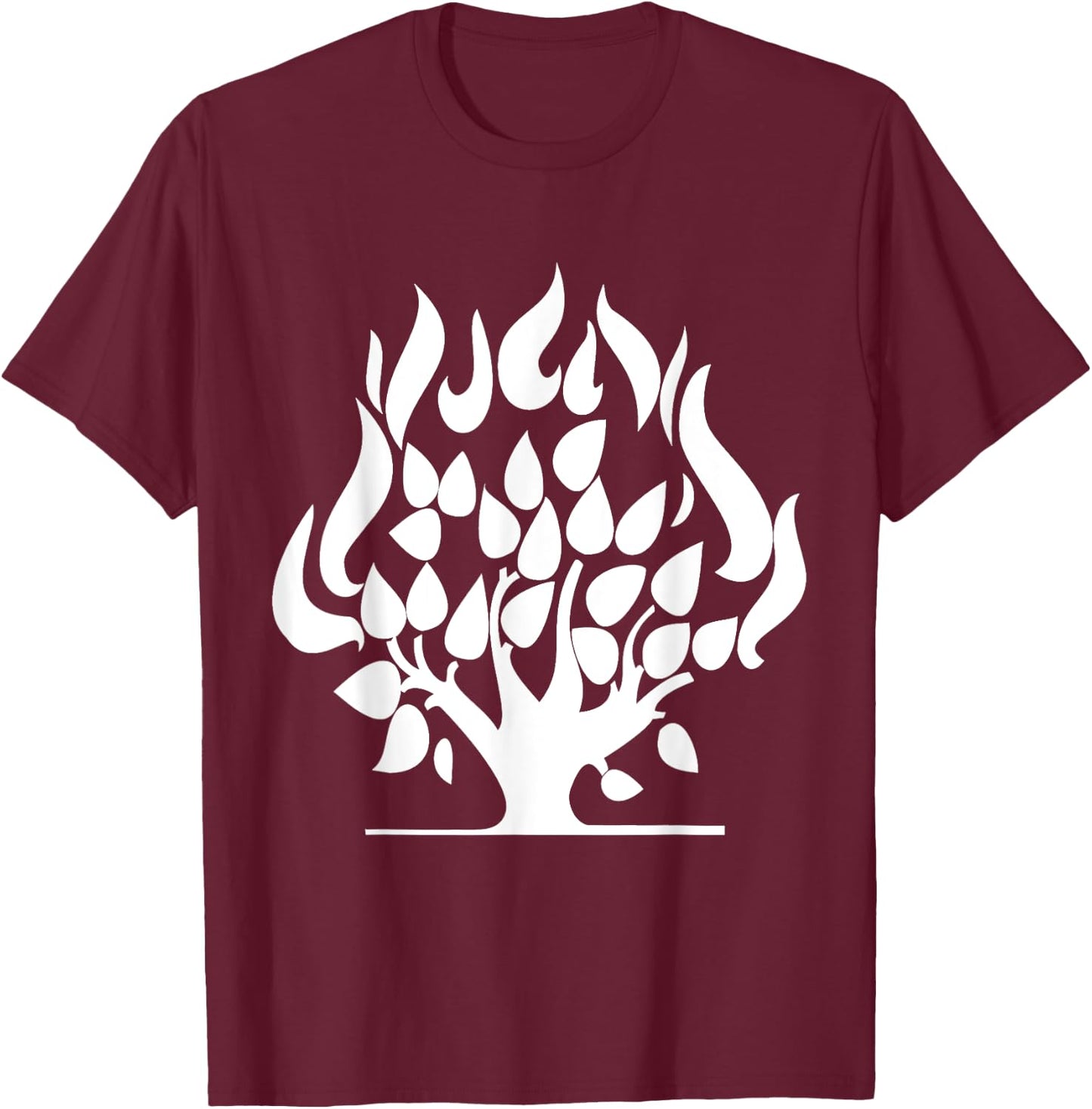 Burning Bush Book of Exodus Bible T-Shirt - T-Shirt | Maroon