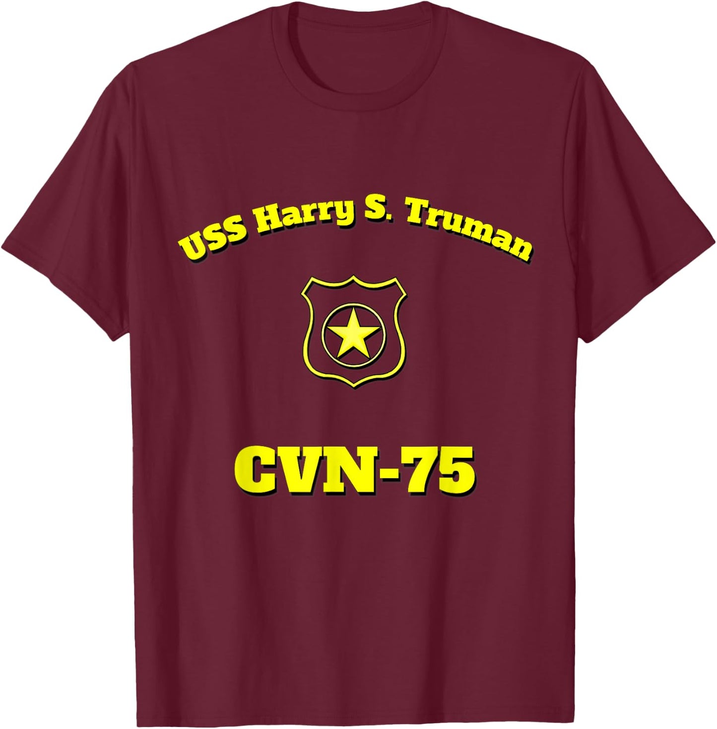 CVN-75 USS Harry S. Truman Aircraft Carrier MA Shirt T-Shirt - T-Shirt | Maroon