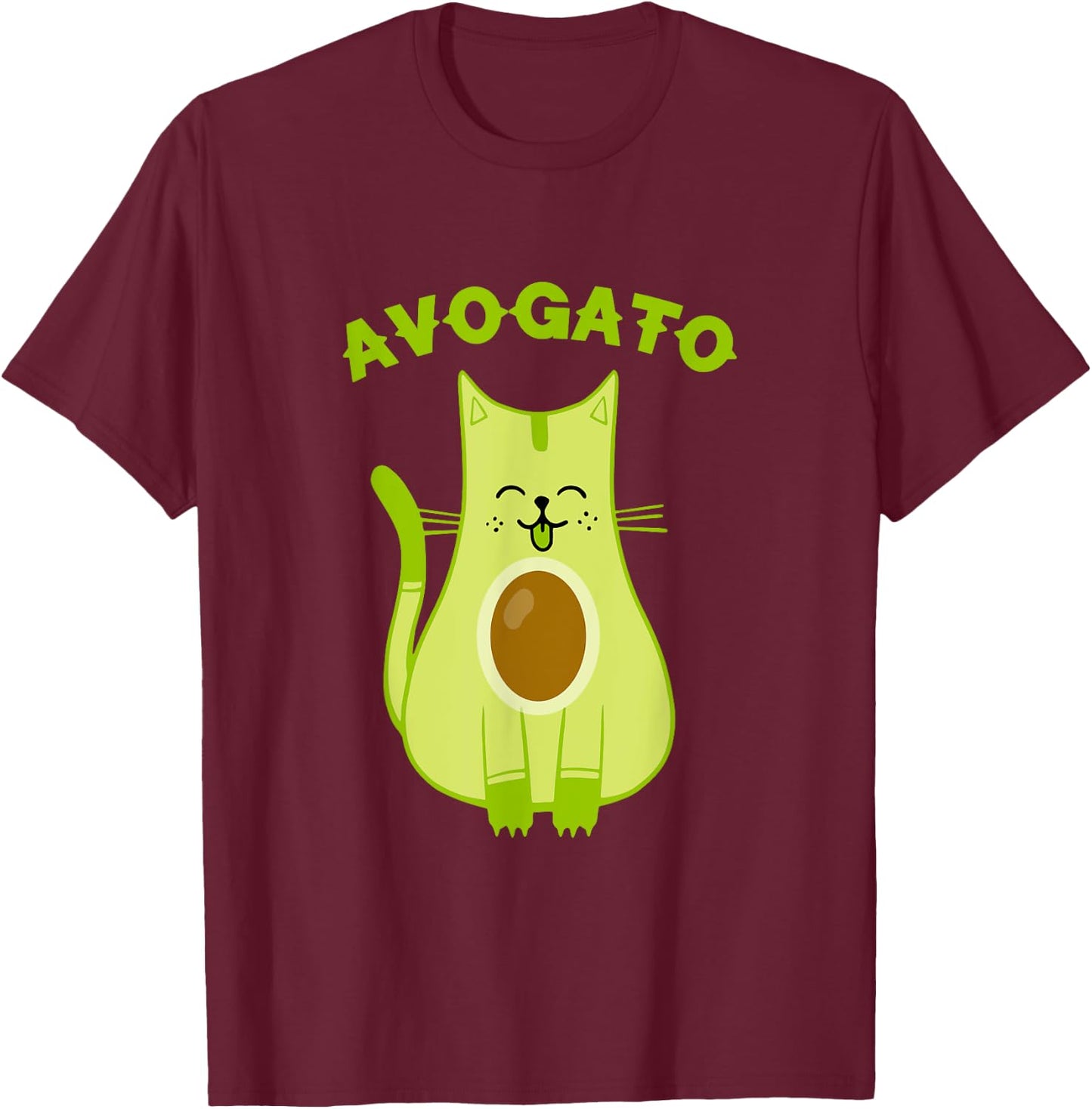 Avogato Funny Avo-Gato Cinco De Mayo Avocado Cat Pun Humor Women Kids T-Shirt - T-Shirt | Maroon